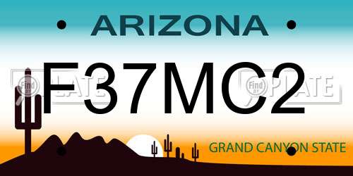 F37MC2 Arizona License Plate