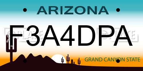 F3A4DPA Arizona License Plate