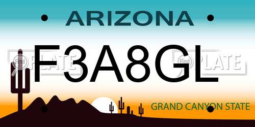 F3A8GL Arizona License Plate