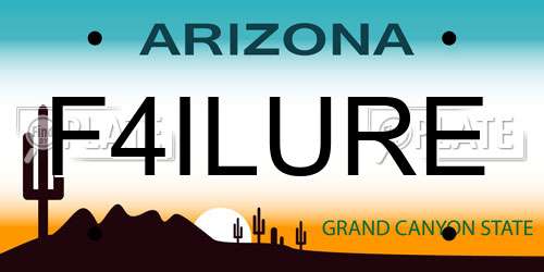 F4ILURE Arizona License Plate