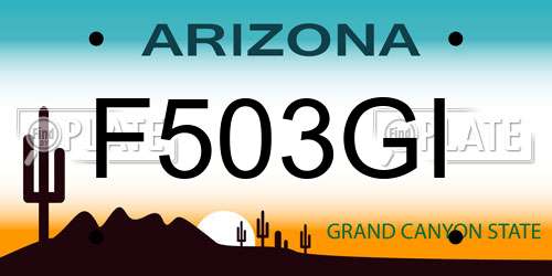 F503GI Arizona License Plate