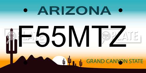 F55MTZ Arizona License Plate