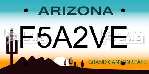F5A2VE Arizona License Plate