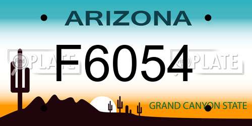 F6054 Arizona License Plate