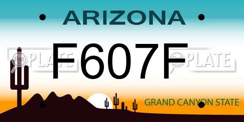 F607F Arizona License Plate