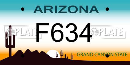 F634 Arizona License Plate