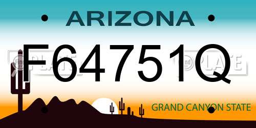 F64751Q Arizona License Plate