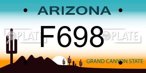 F698 Arizona License Plate