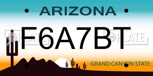 F6A7BT Arizona License Plate