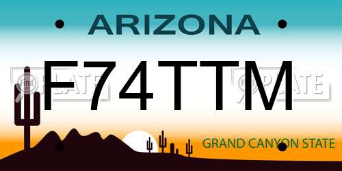 F74TTM Arizona License Plate