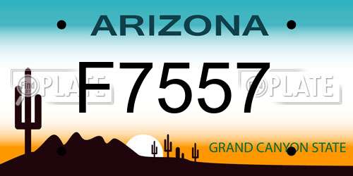 F7557 Arizona License Plate
