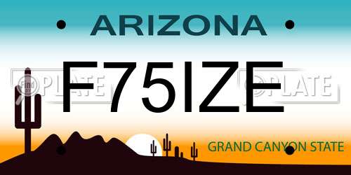 F75IZE Arizona License Plate