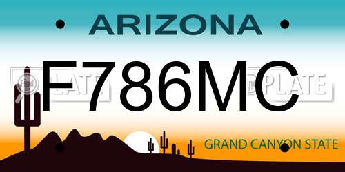 F786MC Arizona License Plate
