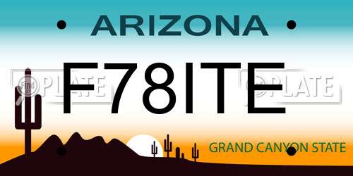 F78ITE Arizona License Plate