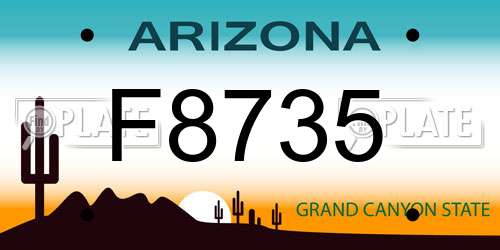 F8735 Arizona License Plate
