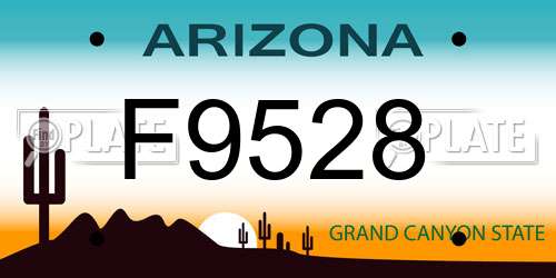 F9528 Arizona License Plate