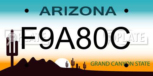 F9A80C Arizona License Plate