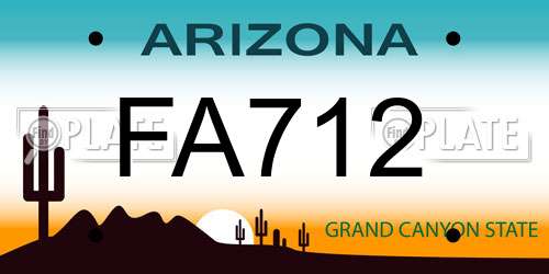 FA712 Arizona License Plate