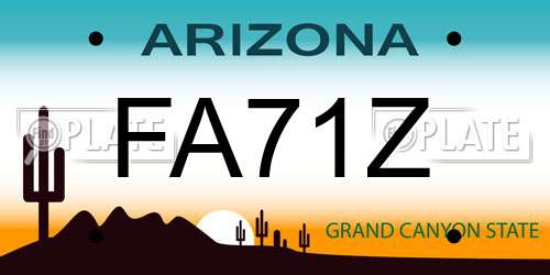 FA71Z Arizona License Plate