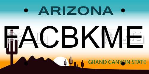 FACBKME Arizona License Plate