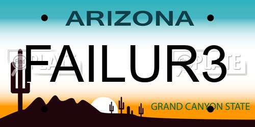 FAILUR3 Arizona License Plate