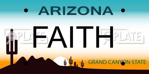 FAITH Arizona License Plate