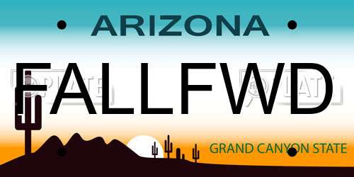 FALLFWD Arizona License Plate