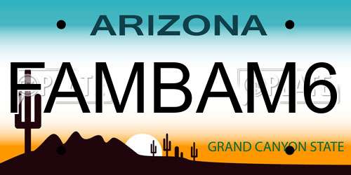 FAMBAM6 Arizona License Plate