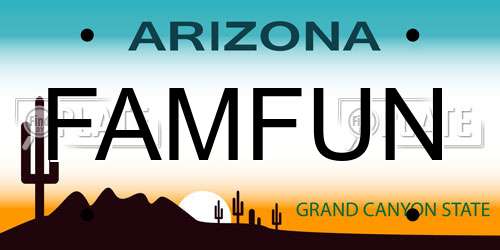 FAMFUN Arizona License Plate