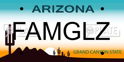 FAMGLZ Arizona License Plate