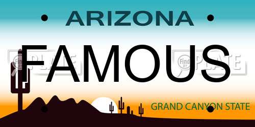 FAMOUS Arizona License Plate