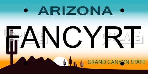 FANCYRT Arizona License Plate