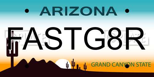 FASTG8R Arizona License Plate