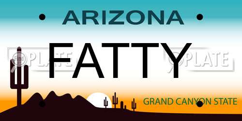 FATTY Arizona License Plate