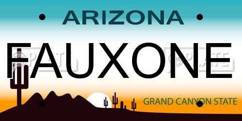 FAUXONE Arizona License Plate