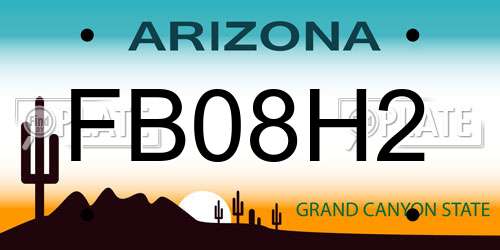 FB08H2 Arizona License Plate
