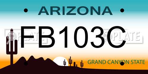 FB103C Arizona License Plate