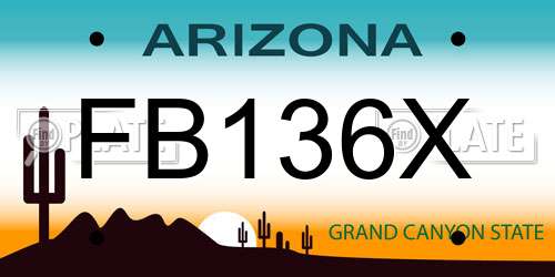 FB136X Arizona License Plate