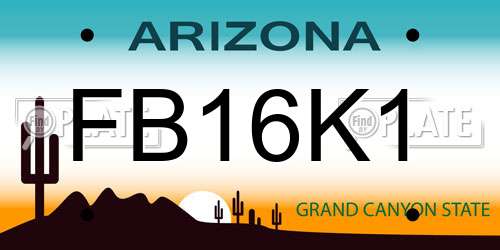 FB16K1 Arizona License Plate