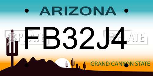 FB32J4 Arizona License Plate