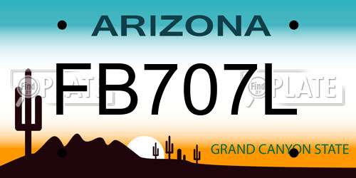 FB707L Arizona License Plate