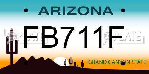 FB711F Arizona License Plate