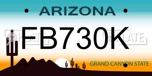 FB730K Arizona License Plate