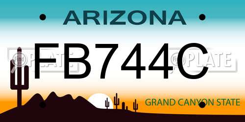 FB744C Arizona License Plate
