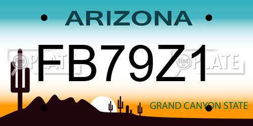 FB79Z1 Arizona License Plate