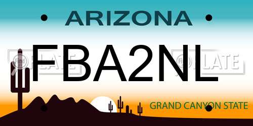 FBA2NL Arizona License Plate