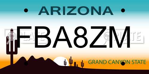 FBA8ZM Arizona License Plate