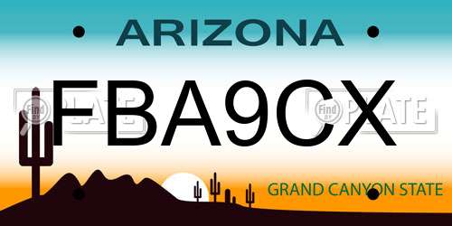 FBA9CX Arizona License Plate