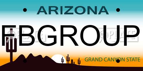 FBGROUP Arizona License Plate
