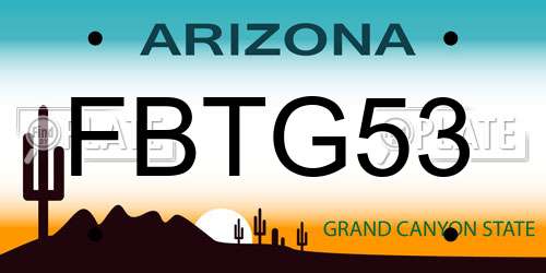 FBTG53 Arizona License Plate